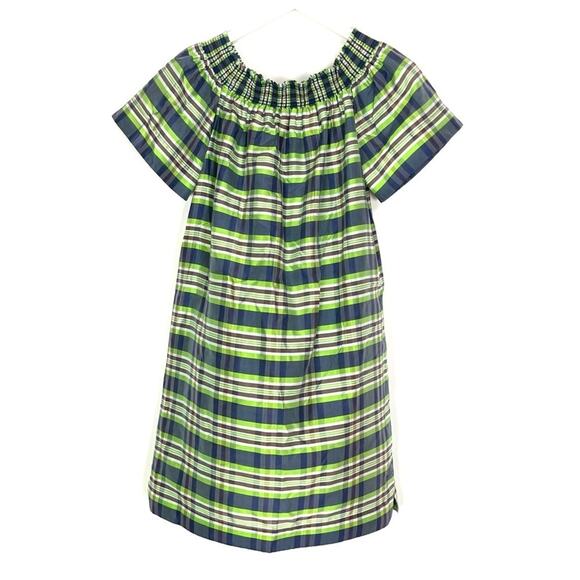 J. Crew Collection Off Shoulder Silk Plaid Dress - Picture 7 of 12